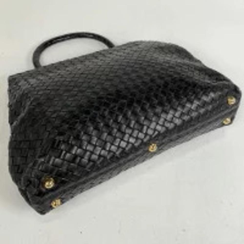 Bottega Veneta Closure Handbag Clasp Intrecciato Nappa Leather Black